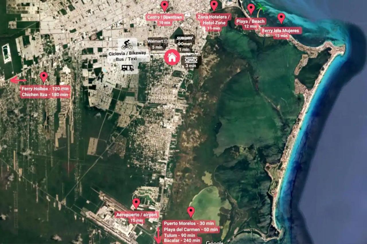 Casa Familiar Cerca De La Playa Con Terraza Privada Villa Cancun Dış mekan fotoğraf